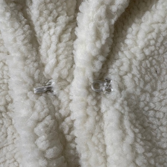 Fabletics Teddy Long Coat Women XXL Cream Oversized Sherpa Fleece Lounge - Picture 6 of 9